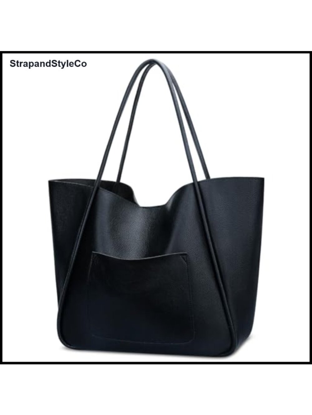 Vegan Leather Tote Bag Large Capacity Shoulder Purse Travel Work Bag